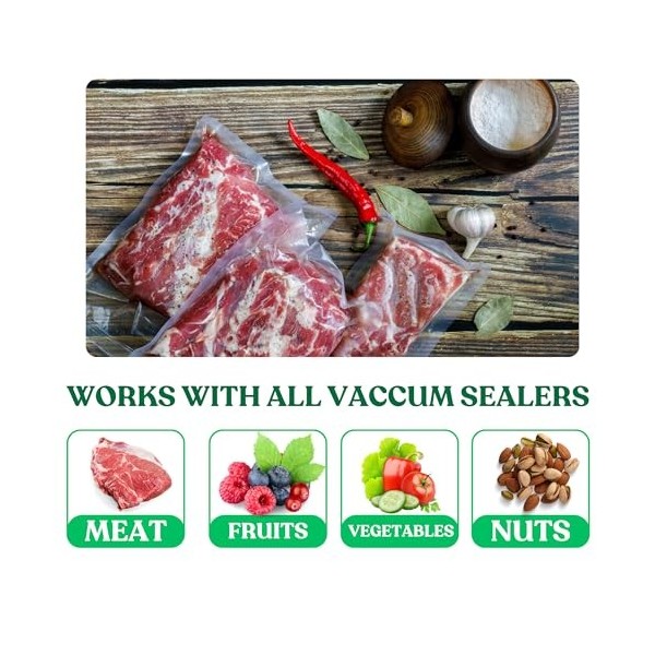 EVESONA Sac Sous Vide Alimentaire, 20x30 cm 100 Sac Gaufrés, Conservation, Congélation et Cuisson Sous Vide, sans BPA et LFGB