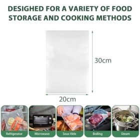 Sacs sous vide alimentaires professionnels 20 x 30 cm, 50 pièces, sans BPA, adaptés à la cuisson - Pour appareils de mise sou