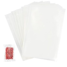Lot de 100 sacs demballage sous vide pour aliments - 10 x 15 cm - Transparent - Qualité commerciale - Sacs prédécoupés pour 