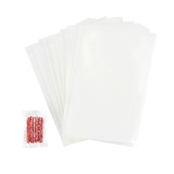 Lot de 100 sacs demballage sous vide pour aliments - 10 x 15 cm - Transparent - Qualité commerciale - Sacs prédécoupés pour 