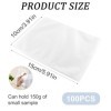 Lot de 100 sacs demballage sous vide pour aliments - 10 x 15 cm - Transparent - Qualité commerciale - Sacs prédécoupés pour 