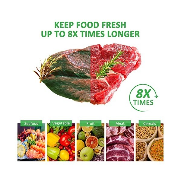 KitchenBoss Sac Sous Vide Alimentaire: Sachet Sous Vide Alimentaire pour Lappareil de Mise Sous Vide, 50PCS 15x25cm Sac Sous