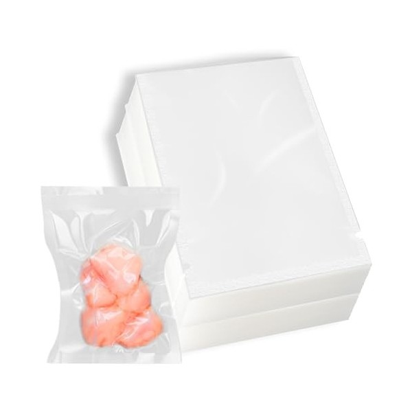 Lot de 200 sacs texturés pour aliments sous vide - 10 x 15 cm - Sacs de rangement sous vide épais en relief