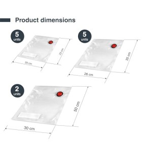 Lacor - 69699 - Sacs sous vide Smart, Soupape à vide spéciale, Fermeture à glissière, Réutilisable, Convient pour congélateur