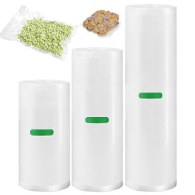Sac Sous Vide Alimentaire, Sac de LAppareil de Mise Sous Vide, Sac de Congelation Sous Vide, 3PCS 12/15/20 x300cm Rouleau So
