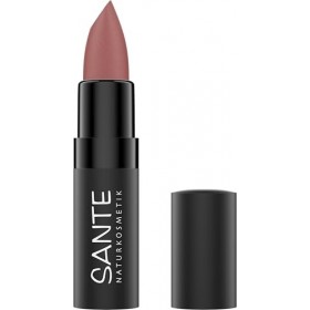 SANTE Naturkosmetik Lipstick 03 Sunset Rose Rouge à lèvres mat poudré mat pour une finition naturelle, soin des lèvres avec s