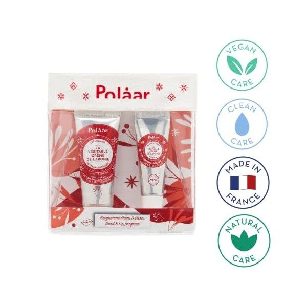 Polåar - Coffret Cadeau Trousse Laponie aux 3 Baies Arctiques - Crème Mains 25 ml + Baume à Lèvres 10 ml - 2 Soins nourrissan