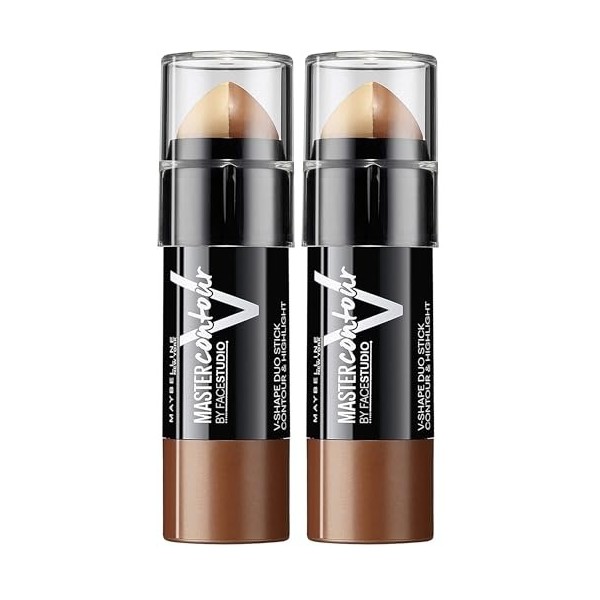 GEMEY MAYBELLINE Master Contour Fonds de Teint 2 en 1 03 Foncé Lot de 2 