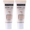 Maybelline Affinitone Perfecting And Protecting Foundation 30ml-16 Vanilla Rose Lot de 2 