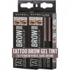 Maybelline New York Lot de 2 tubes de coloration pour sourcils Tattoo Brow Gel Tint avec formule Peel-Off N° 3 Dark Brown 2 x...