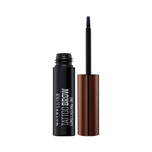 Maybelline New York Lot de 2 tubes de coloration pour sourcils Tattoo Brow Gel Tint avec formule Peel-Off N° 3 Dark Brown 2 x...