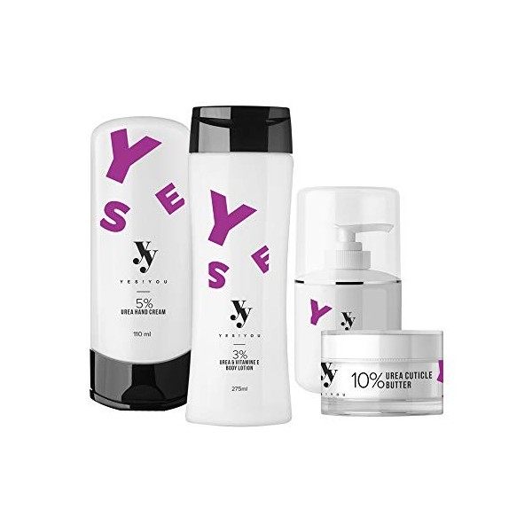 YES!YOU Urée Exfolie Régénère Les Huiles Ensemble De Soins Du Corps Femmes Cadeau 4 Pièces Lotion Pour Le Corps Crème Pour Le