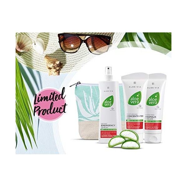 LR Aloe Vera Coffret à laloe vera SOMMER BAG avec Concentré, Propolis et Spray de premiers secours LIMITED EDITION