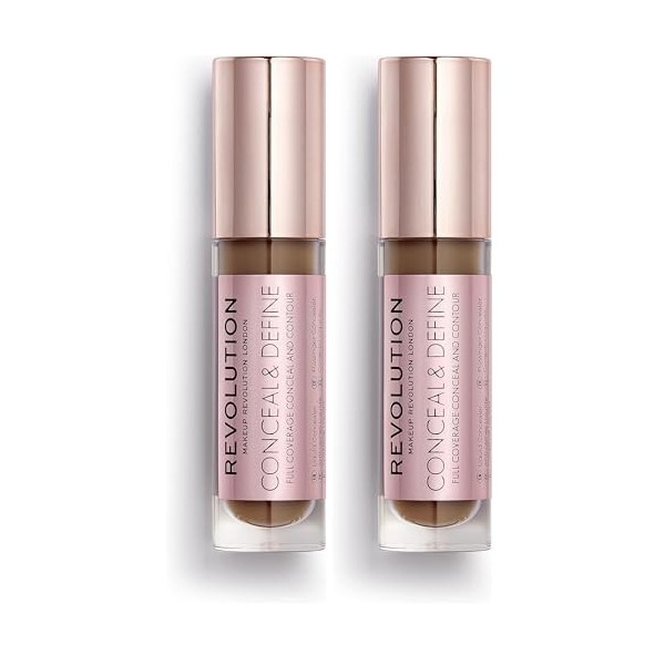 Makeup Revolution, Conceal & define, Anti-Cernes, C16, 4ml Lot de 2 