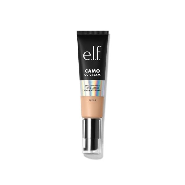 e.l.f. Camo CC Cream | Fond de Teint Correcteur de Couleur à Couvrance Complète et SPF 30 | Light 210 N | 30g