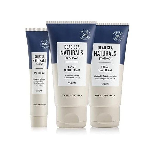 Dead Sea Naturals Hydration Skin Care Set - Crème de nuit pour le visage, crème de jour pour le visage et crème pour les yeux