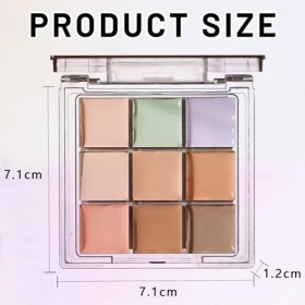 WishesMar Palette Correcteur de Teint 9 Couleur Makeup Concealer Correcteur Anti Cernes Maquillage pour un Usage Professionne
