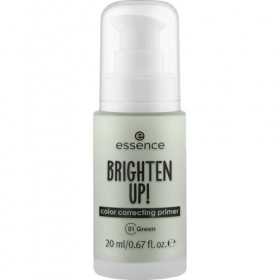 essence BRIGHTEN UP! color correcting primer 01 Green, réduit rougeurs, texture légère, fini naturel, s’utilise seule ou sous