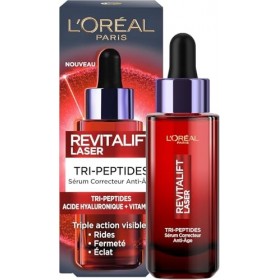 LOréal Paris - Sérum Correcteur Visage Anti-Âge - Soin Anti-Âge Triple Action - À lAcide Hyaluronique, Peptides & Vitamine 