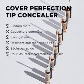 THESAEM Cover Perfection Tip Concealer SPF28 PA++ 6.5g 1.5 Beige Naturel - Correcteur liquide multi-usage, maquillage à couv