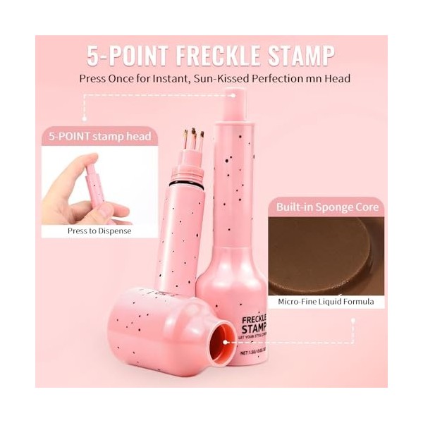 Tache de Rousseur, Naturelles Stylo Taches de Rousseur Freckles Pen, Résistant à lEau & Transpiration, Longue durée Séchage 