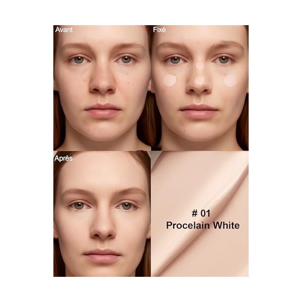 Erinde Correcteur Maquillage Anticerne, Anti Cernes Couvrant Lumineux SPF 45, Correcteur Yeux Hydratant et Eclaircissant, Lon