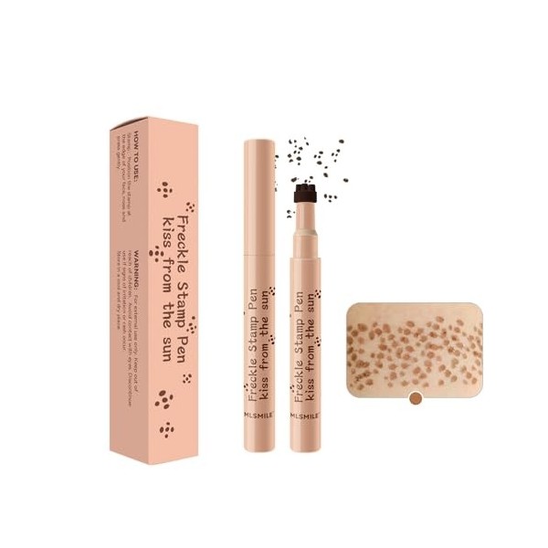 ZukQvrivelig Stylo à Taches de Rousseur, Stylo à Fausses Taches de Rousseur Avec Tampon 3D, Résistant à lEau Et Durable, Fac