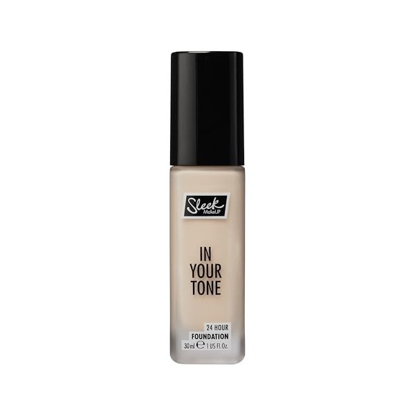 Sleek MakeUP In Your Tone Fond de teint 24 heures, couverture moyenne à construire en 30 teintes, finition semi-mate impeccab