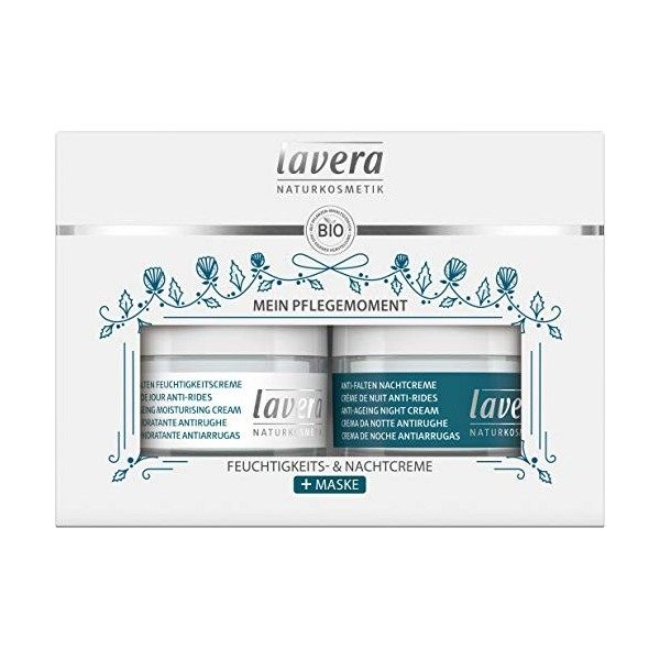 lavera Coffret cadeau Mon moment de soin - Contient 1 crème hydratante anti-rides Q10 50 ml Cosmétique naturel Végétalien I