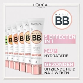 LOréal Paris - Magic BB - Crème de jour nourrissante et maquillage en 1-24H dhydratation BB Crème - Medium Light