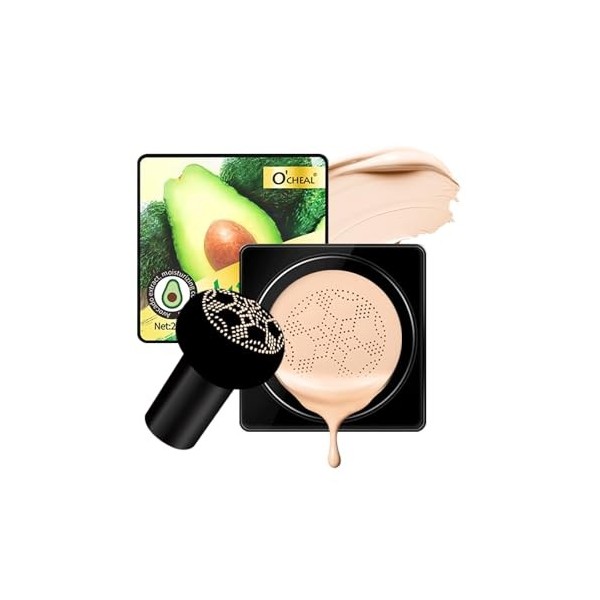 OCHEAL Tête de champignon Coussin dair BB Crème Fond de teint Crème pour le maquillage du visage Coussin correcteur pour le