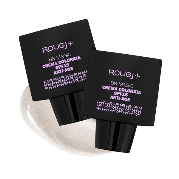 Rougj BB Magic Crème Teintée SPF15 Lot de 2 – BB Crème Visage Hydratante, Anti-Âge, Effet Bonne Mine, Correction des Imperfec