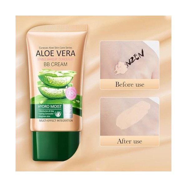 Concealer BB crème, crème anti-cernes BB crème, crème BB crème longue durée avec fond de teint à laloe vera, crème hydratant