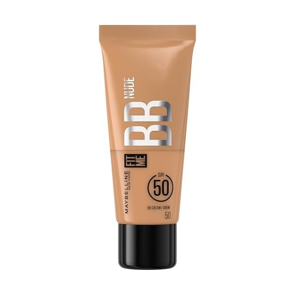 Maybelline New York - BB Crème Nude avec SPF50 - Unifie le Teint, Protège et Hydrate la Peau pendant 24H - Effet Naturel et L