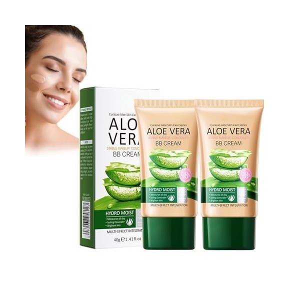 BB crème de maquillage à laloe vera, crème anti-cernes BB longue durée et couvrante, apaisante pour la peau, matifiante, pou