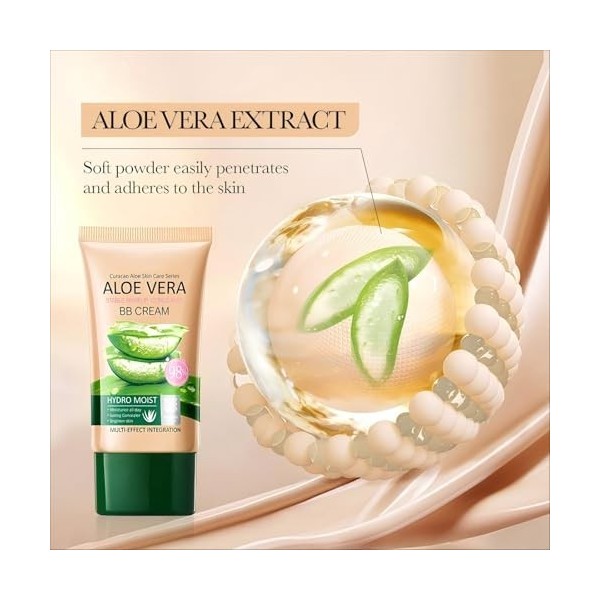 BB crème de maquillage à laloe vera, crème anti-cernes BB longue durée et couvrante, apaisante pour la peau, matifiante, pou