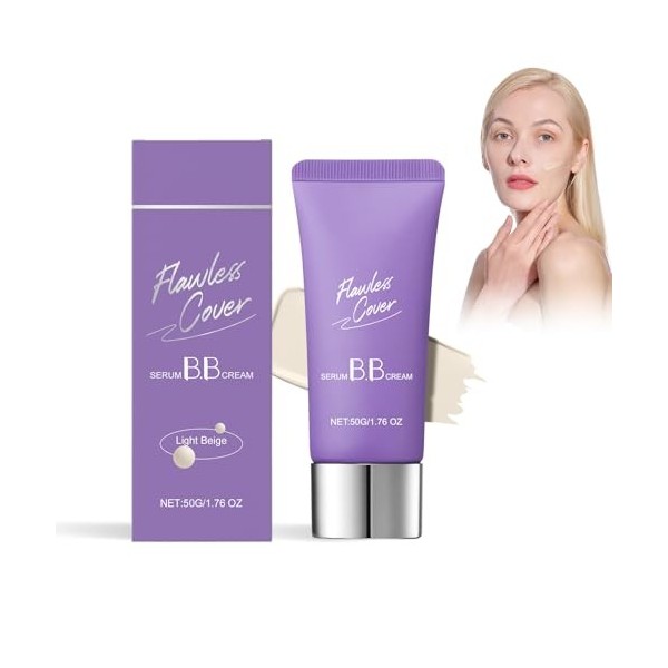 Sérum BB Crème - Teint Frais, Fond De Teint Soin | Effet Peau De Verre, Couvrance Légère, Texture Fluide & Lumineuse | 50g -