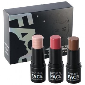3 Couleurs Bâton de Maquillage, Longue Durée Lisse Crème Fard À Joues contouring Highlight Stick, Visage Ensemble de Bâton Co