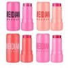 Lot de 4 bâtons de blush en gelée, poudre de rouge, couleur longue tenue peut être utilisé en superposition convient aux joue