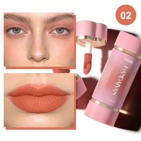 U-Shinein Liquid Blush & Lip Gloss, Long Lasting Natural Cheek and Lip Makeup Duo, Highly Pigmented Blusher Stick 02