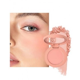 Blush Poudre, Abricot Orangé Finition Mate Naturelle, Longue Durée Waterproof Fard a Joue, Pigmenté Intense Veloutée Blush, U
