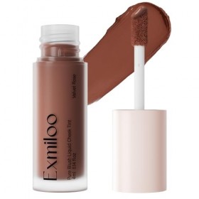 Exmiloo Blush Liquide 2-en-1, Fard à Joues pour Visage & Lèvres, Texture Légère à Couleur Modulable, Fini Mat Naturel pour de