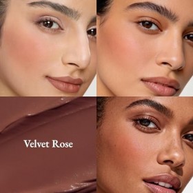 Exmiloo Blush Liquide 2-en-1, Fard à Joues pour Visage & Lèvres, Texture Légère à Couleur Modulable, Fini Mat Naturel pour de