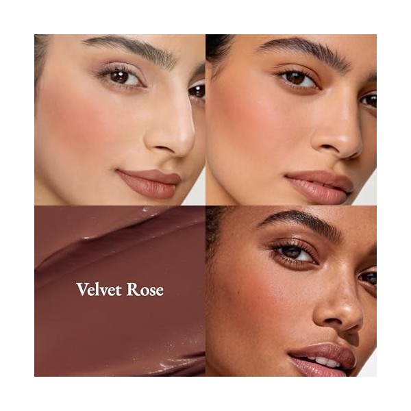 Exmiloo Blush Liquide 2-en-1, Fard à Joues pour Visage & Lèvres, Texture Légère à Couleur Modulable, Fini Mat Naturel pour de