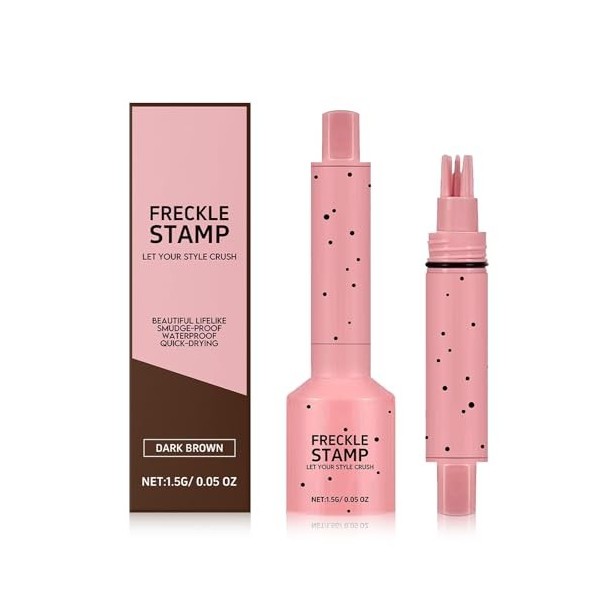 Étampe 5 Points & Stylo Fluide Micro-Poudre pour Taches de Rousseur, Tenue 24H Résistant à lEau Imperméable Anti-Dérapage, S
