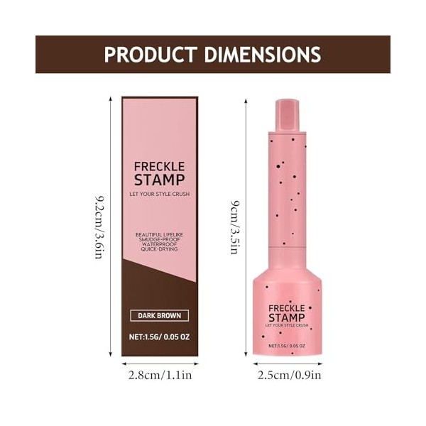 Étampe 5 Points & Stylo Fluide Micro-Poudre pour Taches de Rousseur, Tenue 24H Résistant à lEau Imperméable Anti-Dérapage, S