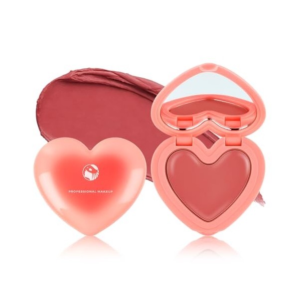 Erinde Fard à Joues en Crème, Blush Crème Hydratant, Texture Douce et Légère, Teinte Fraîche et Lumineuse, Formule Longue Ten