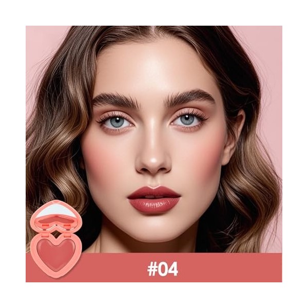 Erinde Fard à Joues en Crème, Blush Crème Hydratant, Texture Douce et Légère, Teinte Fraîche et Lumineuse, Formule Longue Ten