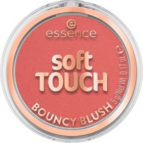 essence soft TOUCH BOUNCY BLUSH 30 exotic daisy, blush cream-to-powder, teinte corail éclatante, fini mat, texture douce et s