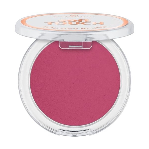 essence soft TOUCH BOUNCY BLUSH 20 electric peony, blush cream-to-powder, teinte rose joyeuse, fini mat, texture douce et soi